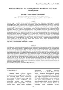 Aktivitas Antioksidan dan Skrining Fitokimia dari Ekstrak Daun Matoa  Pometia pinnata
